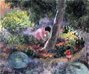  Henri Lebasque A Woman and Child in the Garden - Art Print
