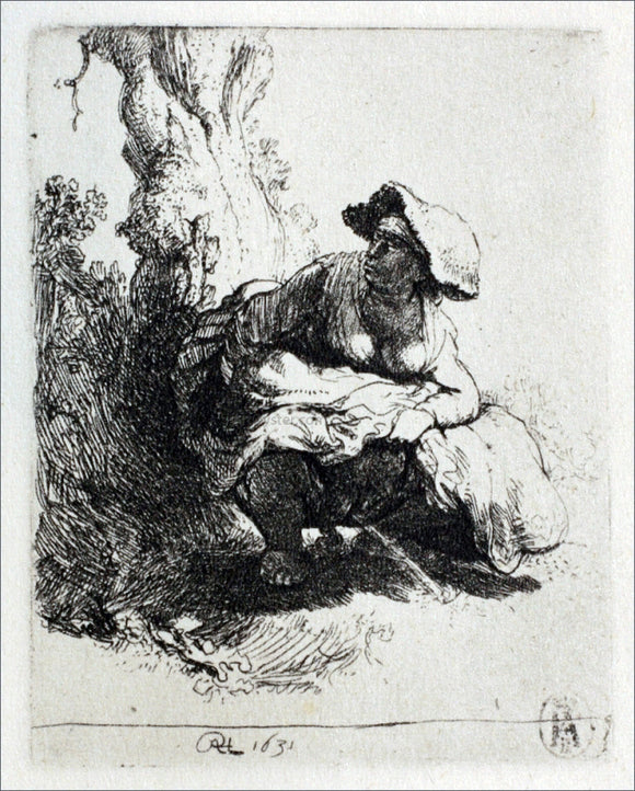  Rembrandt Van Rijn Woman Beneath a Tree - Art Print