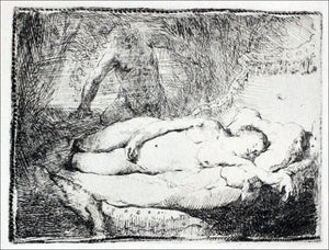  Rembrandt Van Rijn Woman Lying on a Bed - Art Print