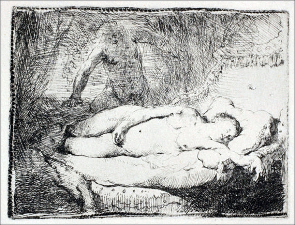  Rembrandt Van Rijn Woman Lying on a Bed - Art Print