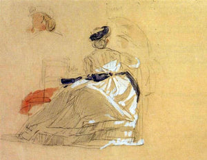  Eugene-Louis Boudin A Woman on the Beach - Art Print