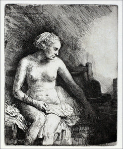  Rembrandt Van Rijn Woman Preparing to Dress after Bathing - Art Print