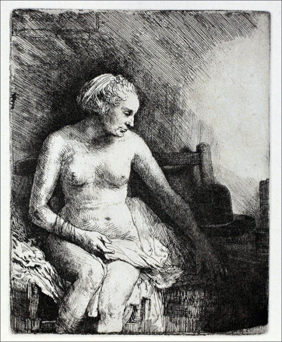  Rembrandt Van Rijn Woman Preparing to Dress after Bathing - Art Print