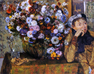  Edgar Degas A Woman Seated Beside a Vase of Flowers (also known as Sardela) - Art Print