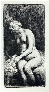  Rembrandt Van Rijn Woman with her Feet in the Water - Art Print