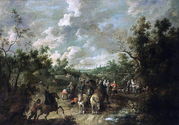  Pieter Snayers A Wooded Landscape with Travellers - Art Print