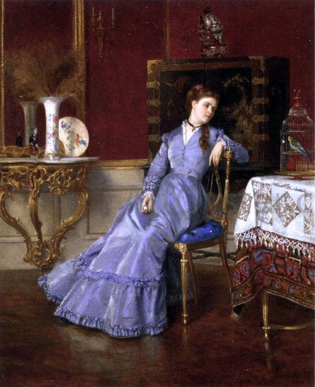  Albert Roosenboom A Young Beauty in a Parlor - Art Print