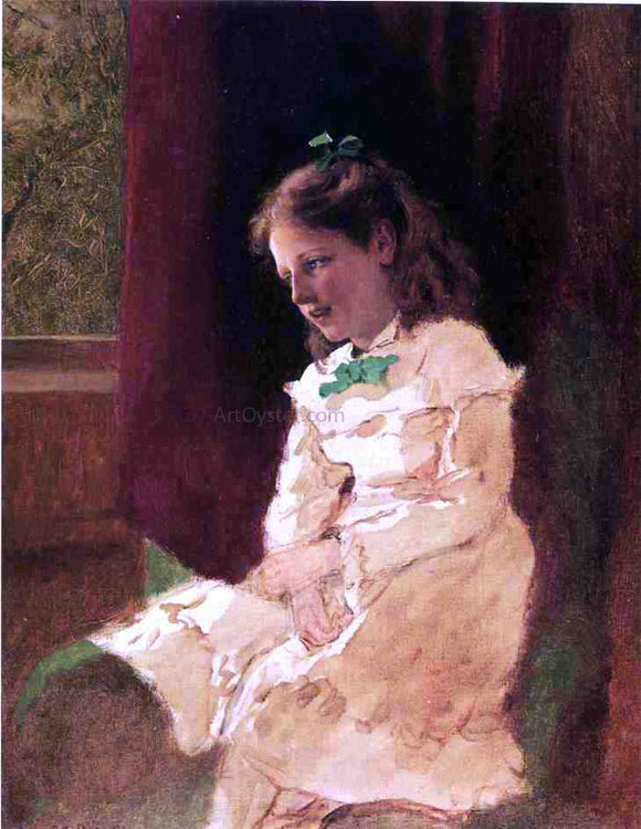  John George Brown A Young Girl by the Window - Art Print