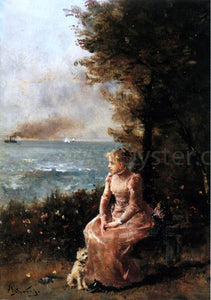 Alfred Emile Leopold Stevens A Young Girl Seated by a Tree - Art Print