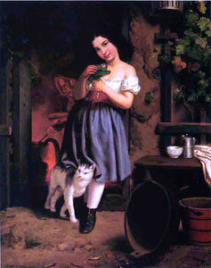  Berthe Morisot A Young Girl with Cat - Art Print
