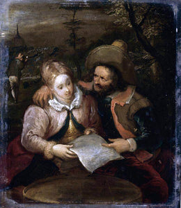 III Frans Francken A Young Lady and a Cavalier Holding a Letter - Art Print