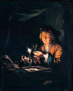  Arnold Boonen A Young Man Seated at a Table - Art Print