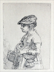  Rembrandt Van Rijn Young Woman with a Basket - Art Print