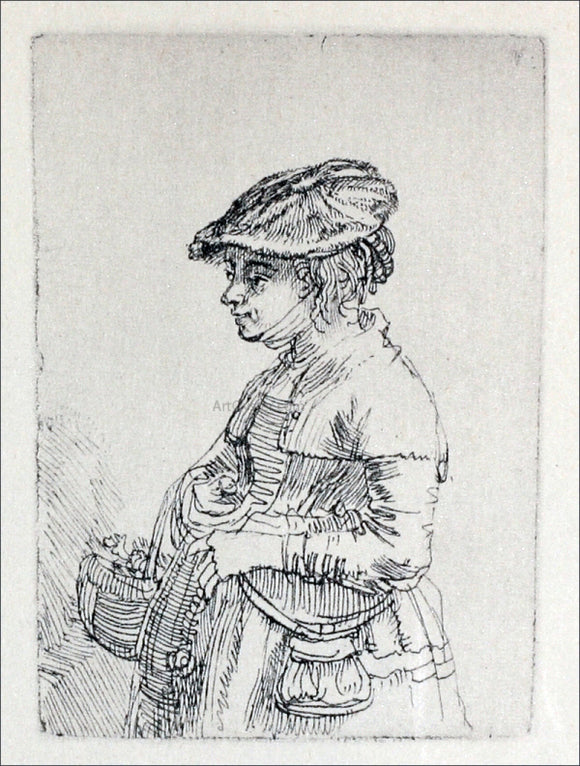  Rembrandt Van Rijn Young Woman with a Basket - Art Print
