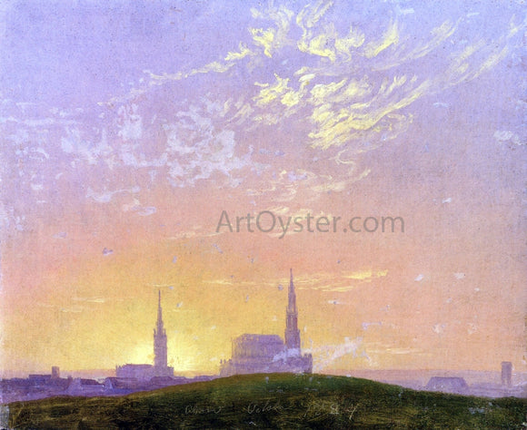  Caspar David Friedrich Abend (also known as Sonnenuntergang Hinter der Dresdener Hofkirche) - Art Print