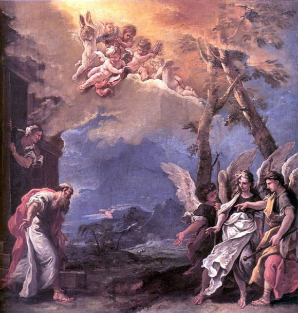  Sebastiano Ricci Abraham and Angels - Art Print