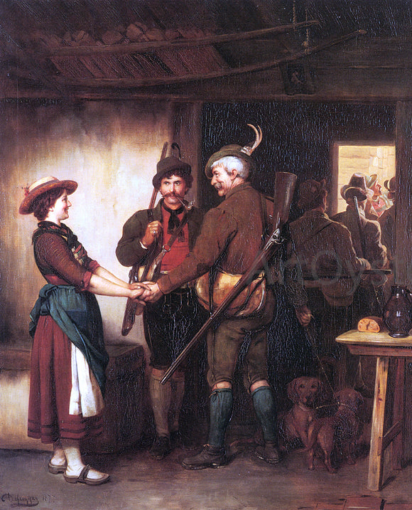  Franz Von Defregger Abschied Der Jeger - Art Print