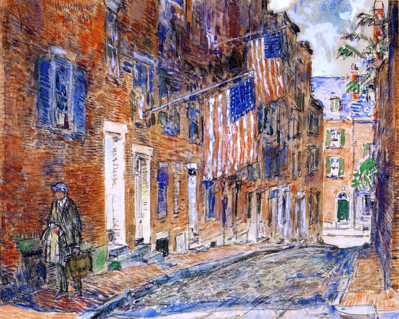  Frederick Childe Hassam Acorn Street, Boston - Art Print
