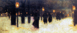  Frederick Childe Hassam Across the Common on a Winter Evening - Art Print