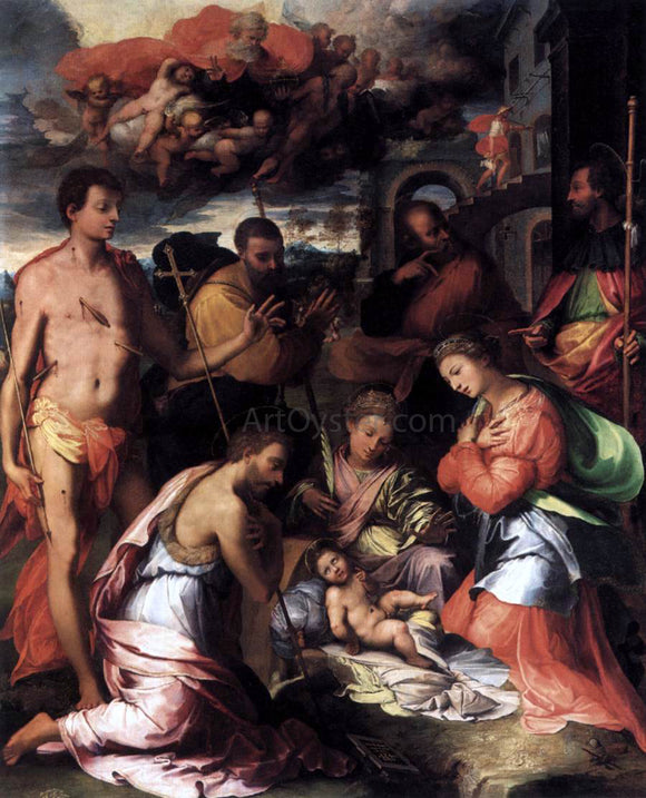  Perino Del vaga Adoration of the Child - Art Print