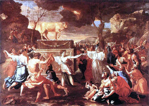  Nicolas Poussin Adoration of the Golden Calf - Art Print