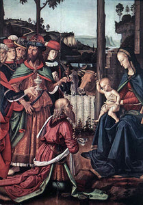  Pietro Perugino Adoration of the Kings (Epiphany) (detail) - Art Print