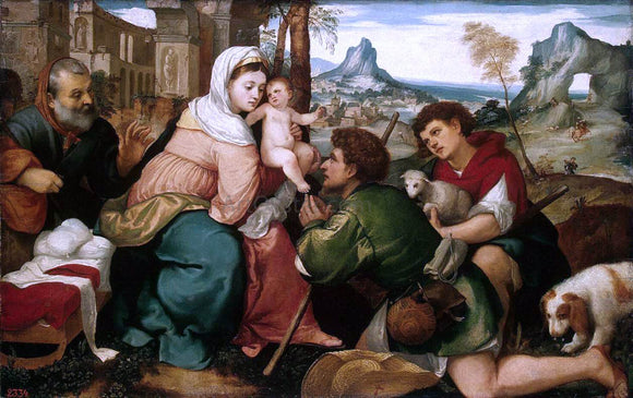  Bonifazio Veronese Adoration of the Shepherds - Art Print