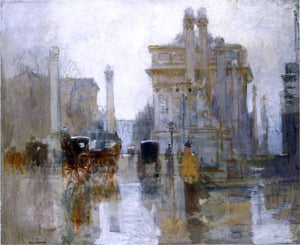  Paul Cornoyer After the Rain, the Dewey Arch, Madison Square Park - Art Print