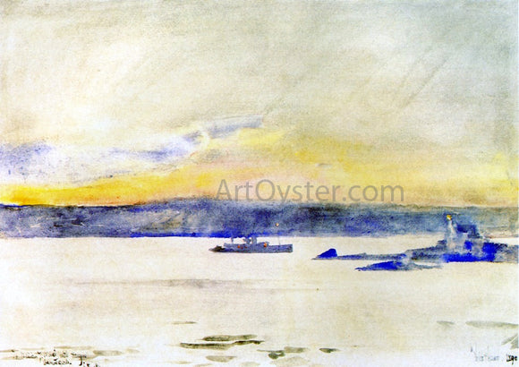  Frederick Childe Hassam The Afterglow, Gloucester Harbor (also known as Ten Pound Island Light) - Art Print