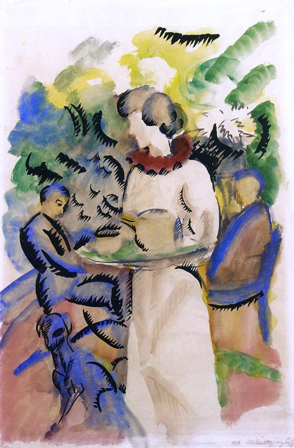  August Macke Afternoon in the Garden - Art Print