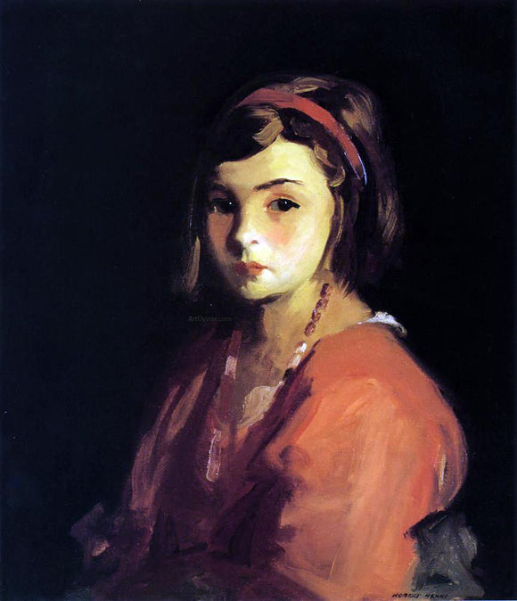  Robert Henri Agnes in Red (Agnes Schleicher) - Art Print