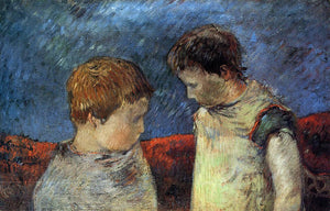  Paul Gauguin Aline Gauguin and One of Her Brothers - Art Print