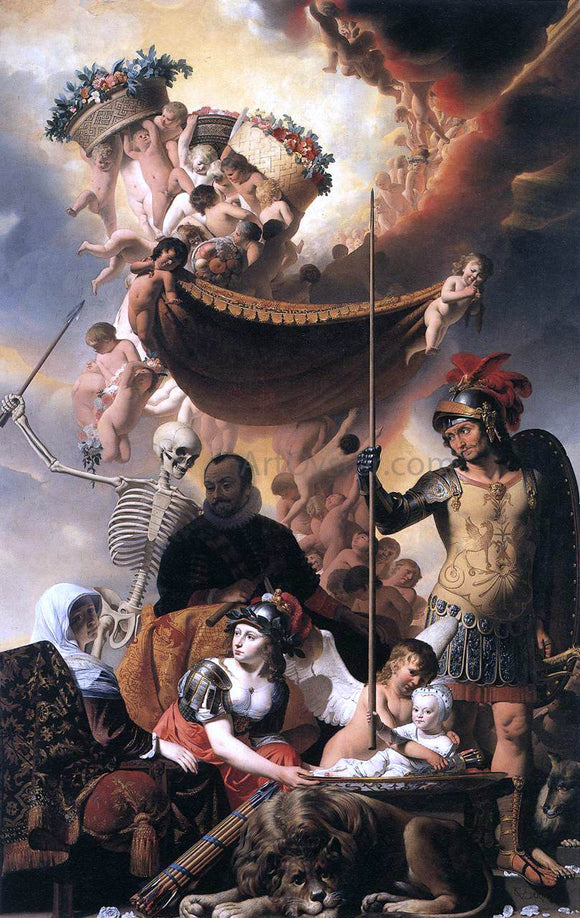  Caesar Van Everdingen Allegory of the Birth of Frederik Hendrik - Art Print