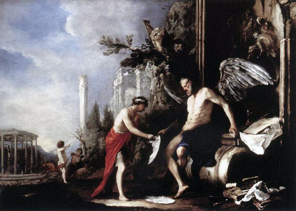 Johann Heinrich Schonfeld Allegory of Time (Chronos and Eros) - Art Print