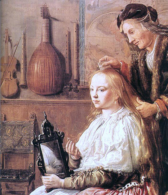  Jan Miense Molenaer Allegory of Vanity (detail) - Art Print