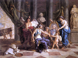  Jean-Jacques Lagrenee Allegory on the Installation of the Museum in the Grande Galerie of the Louvre - Art Print