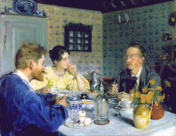  Peder Severin Kroyer Almuerzo con Otto Benzon - Art Print