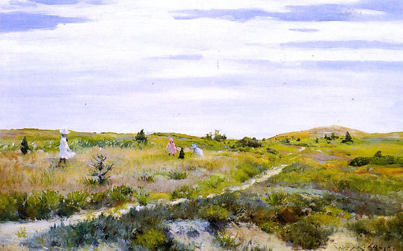  William Merritt Chase Along the Path at Shinnecock - Art Print