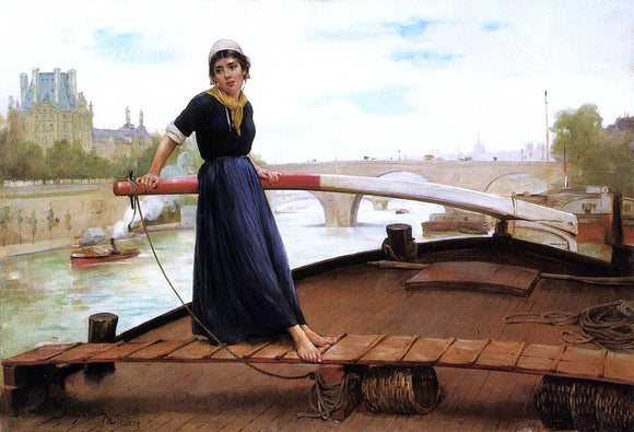  Henry Bacon Along the Seine - Art Print