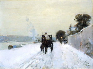  Frederick Childe Hassam Along the Seine - Art Print