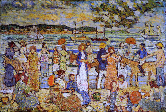  Maurice Prendergast Along the Shore - Art Print