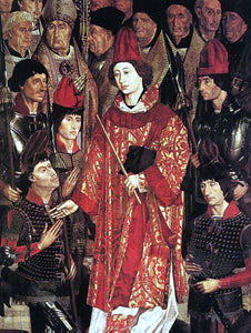  Nuno Goncalves Altarpiece of Saint Vincent, detail of the "Archbishop panel" - Art Print
