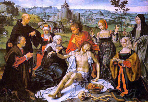  Joos Van Cleve Altarpiece of the Lamentation (central) - Art Print