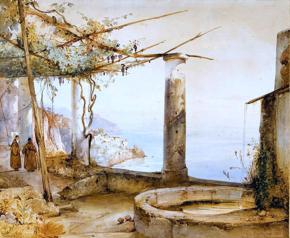  Giacinto Gigante Amalfi dal Convento dei Cappuccini - Art Print