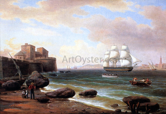 Thomas Birch American Merchant Ship Entering Marseilles - Art Print