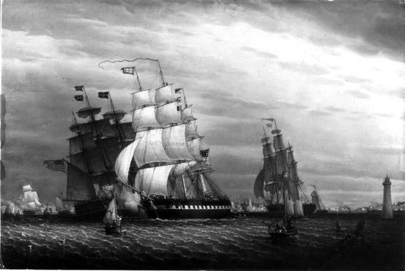  Robert Salmon American Ships in the Mersey - Art Print