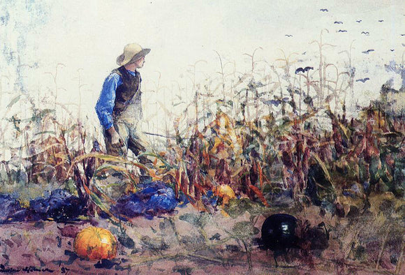  Winslow Homer Among the Vegetables (also known as Boy in a Cornfield) - Art Print