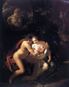  Adriaen Van der Werff Amorous Couple Spied upon by Children - Art Print
