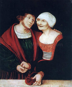  The Elder Lucas Cranach Amorous Old Woman and Young Man - Art Print