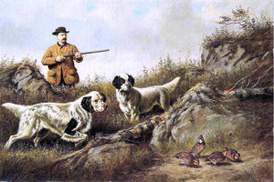  Arthur Fitzwilliam Tait Amos F. Adams Shooting Over Gus Bondher and Son, Count Bondher - Art Print